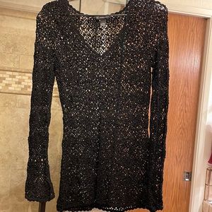 Long crocheted tunic.